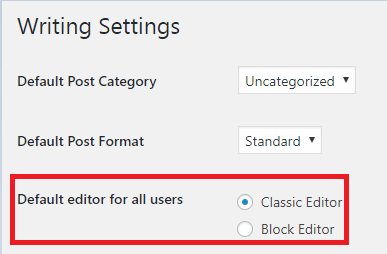 default editor settings