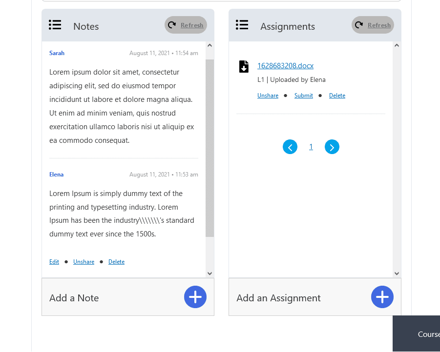 learndash buddy up add-on - share notes and assignments