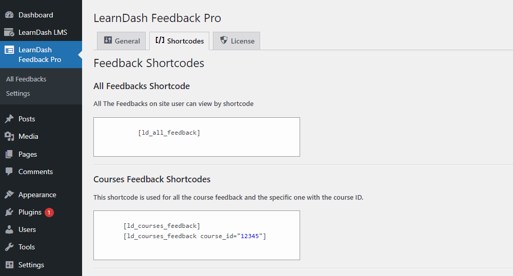 ld-feedback-pro-shortcodes